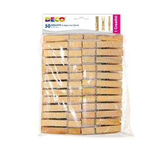 Molletta in legno - 72 x 10 mm - DECO - busta 50 pezzi