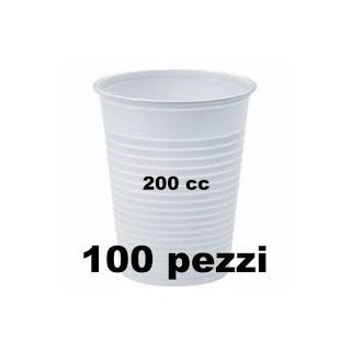 BICCHIERE CC/200 BIANCO PLASTICA PZ.100